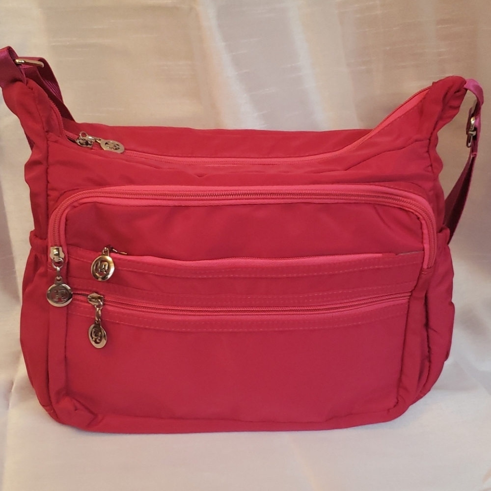 NWT. Bright Pink nylon crossbody bag